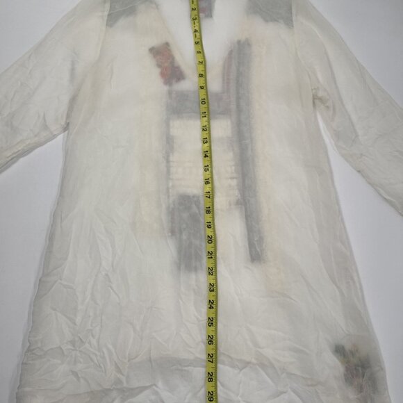 JOHNNY WAS Tunic Top Womens Small Embroidered Rayon Floral Sheer Bethanie - Picture 16 of 16